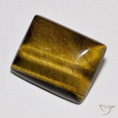 Ojo de Tigre Marrón dorado natural de 10.27 ct, Corte Baguette, Opaco