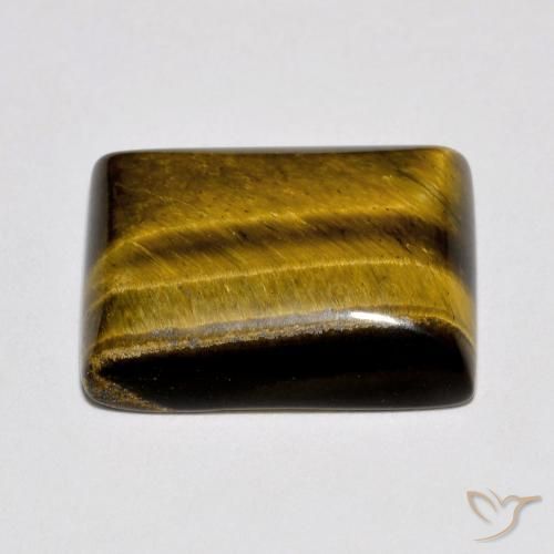 Ojo de Tigre Marrón dorado natural de 10.27 ct, Corte Baguette, Opaco