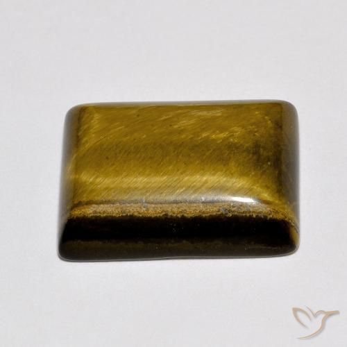 Ojo de Tigre Medium Dark-Brown natural de 9.29 ct, Corte Baguette, Opaco
