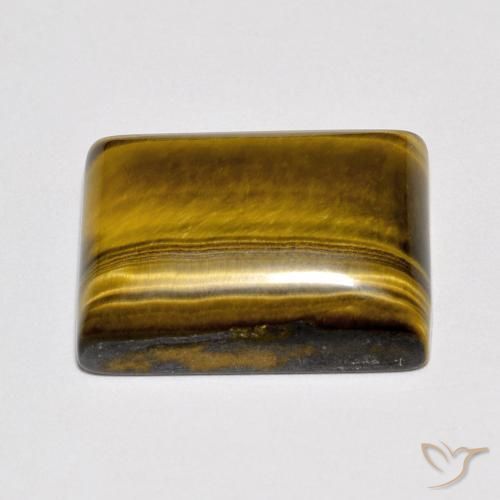 Ojo de Tigre Marrón cálido natural de 11.47 ct, Corte Baguette, Opaco