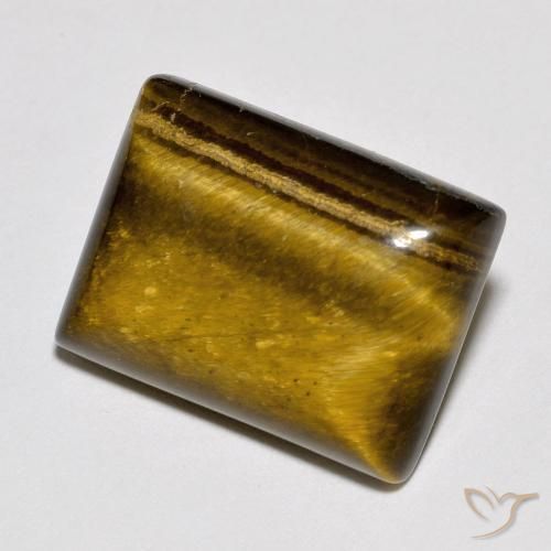 Ojo de Tigre Marrón cálido natural de 10.93 ct, Corte Baguette, Opaco