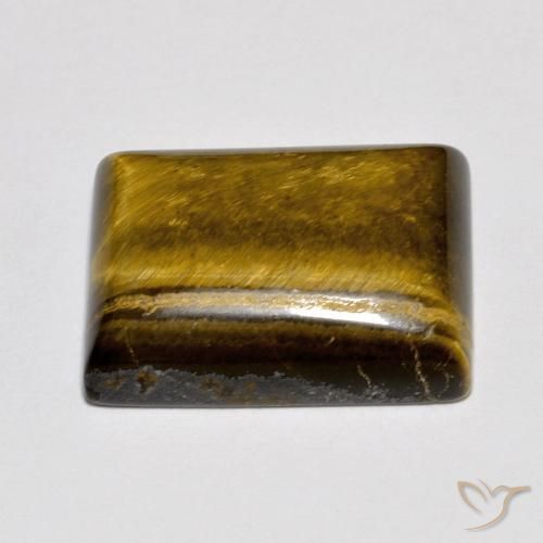 Ojo de Tigre Marrón cálido natural de 10.93 ct, Corte Baguette, Opaco