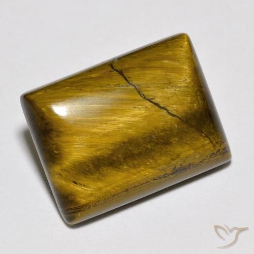 Ojo de Tigre Marrón dorado natural de 10.66 ct, Corte Baguette, Opaco