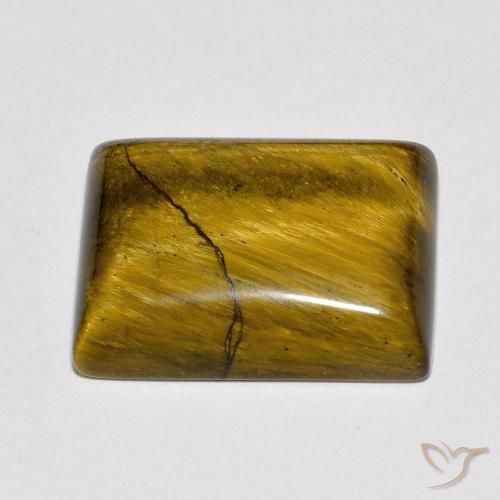 Ojo de Tigre Marrón dorado natural de 10.66 ct, Corte Baguette, Opaco