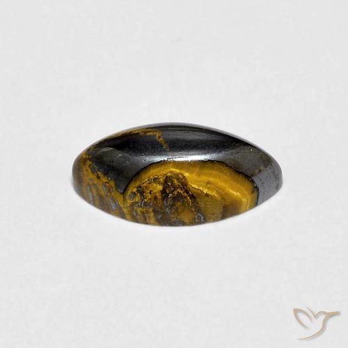 Ojo de Tigre Marrón cálido natural de 1.84 ct, Marquesa, Opaco