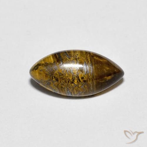 2.01ct Natural Marrón dorado Ojo de Tigre, Marquesa, Opaco