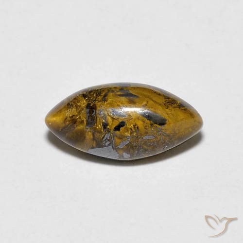 1.53ct Natural Marrón dorado Ojo de Tigre, Marquesa, Opaco