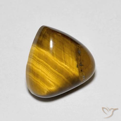 Ojo de Tigre Marrón dorado natural de 3.45 ct, En forma de pera, Opaco