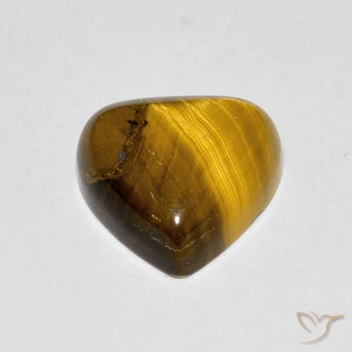 Ojo de Tigre Marrón dorado natural de 3.45 ct, En forma de pera, Opaco