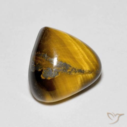 Ojo de Tigre Marrón dorado natural de 3.48 ct, En forma de pera, Opaco