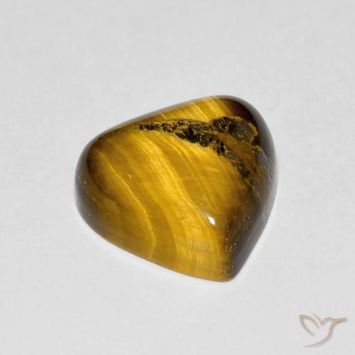 Ojo de Tigre Marrón dorado natural de 3.48 ct, En forma de pera, Opaco