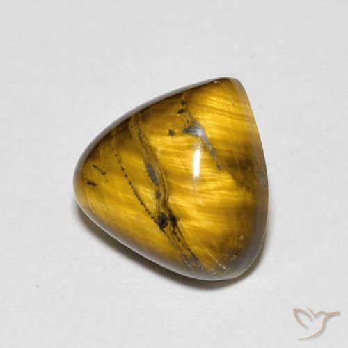 Ojo de Tigre Marrón amarillento natural de 3.43 ct, En forma de pera, Opaco