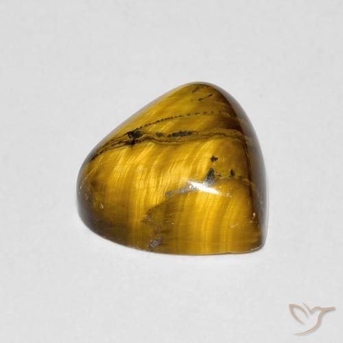 Ojo de Tigre Marrón amarillento natural de 3.43 ct, En forma de pera, Opaco