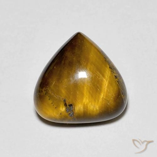 3.45ct Natural Marrón cálido Ojo de Tigre, En forma de pera, Opaco