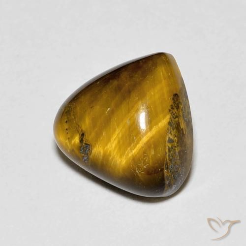 Ojo de Tigre Marrón cálido natural de 3.45 ct, En forma de pera, Opaco
