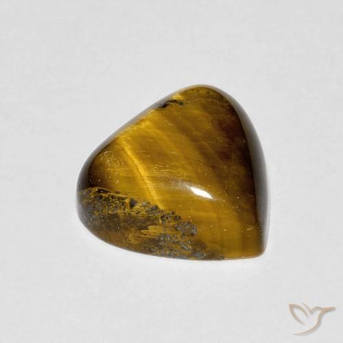 Ojo de Tigre Marrón cálido natural de 3.45 ct, En forma de pera, Opaco