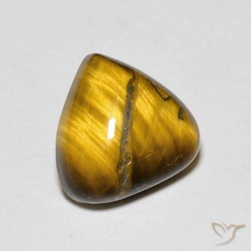 Ojo de Tigre Marrón medio natural de 3.48 ct, En forma de pera, Opaco
