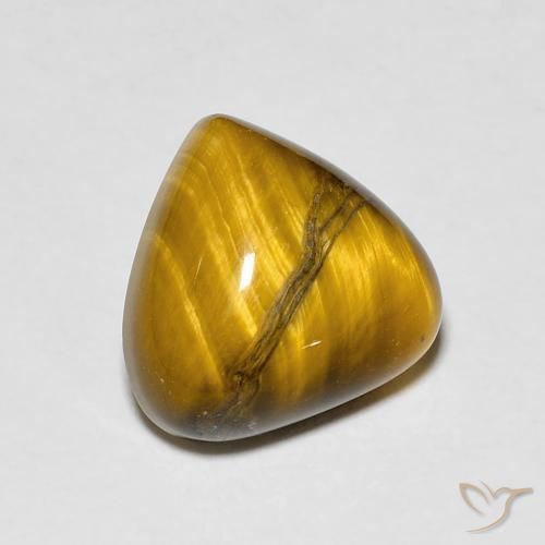 Ojo de Tigre Marrón medio natural de 3.48 ct, En forma de pera, Opaco