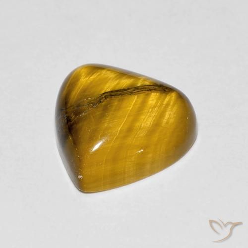 Ojo de Tigre Marrón medio natural de 3.48 ct, En forma de pera, Opaco