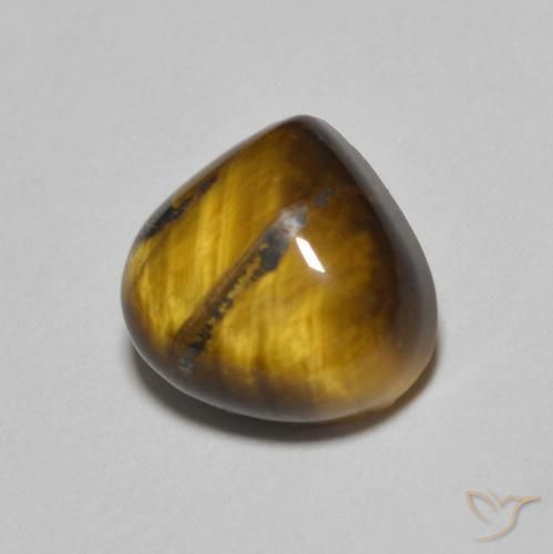 Ojo de Tigre Marrón amarillento natural de 1.98 ct, En forma de pera, Opaco