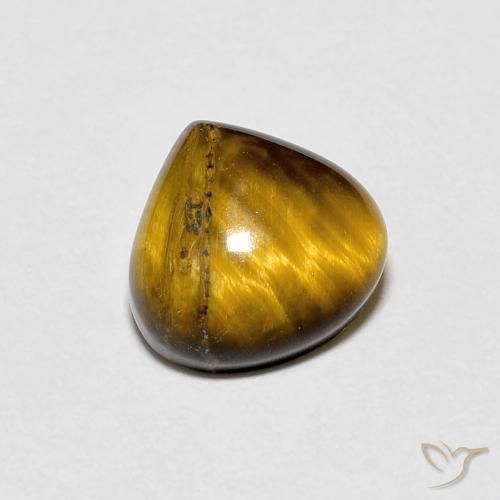 Ojo de Tigre Marrón claro natural de 1.92 ct, En forma de pera, Opaco
