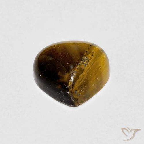 Ojo de Tigre Marrón claro natural de 1.92 ct, En forma de pera, Opaco