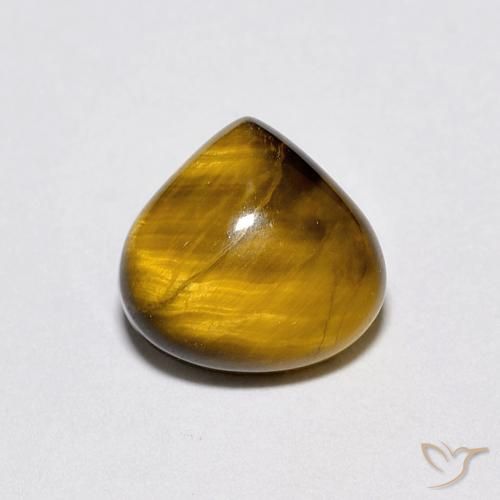 1.90ct Natural Marrón amarillento Ojo de Tigre, En forma de pera, Opaco