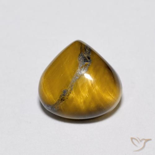 1.92ct Natural Marrón amarillento Ojo de Tigre, En forma de pera, Opaco