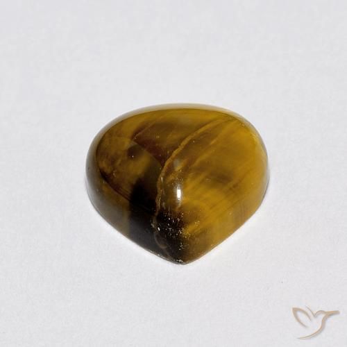 Ojo de Tigre Marrón amarillento natural de 1.92 ct, En forma de pera, Opaco