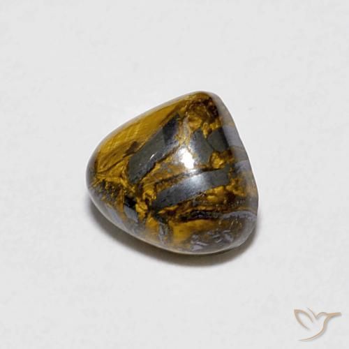 Ojo de Tigre Marrón cálido natural de 1.05 ct, En forma de pera, Opaco