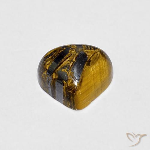 Ojo de Tigre Marrón cálido natural de 1.05 ct, En forma de pera, Opaco