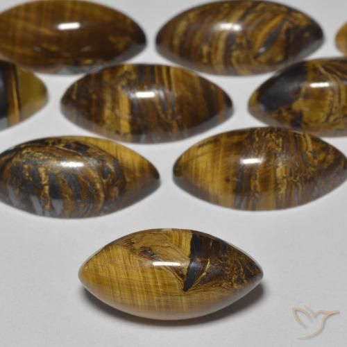 2.17ct Natural Marrón cálido Ojo de Tigre, Marquesa, Opaco