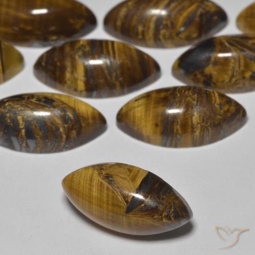 Ojo de Tigre Marrón cálido natural de 2.17 ct, Marquesa, Opaco
