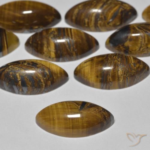 Ojo de Tigre Marrón cálido natural de 2.17 ct, Marquesa, Opaco