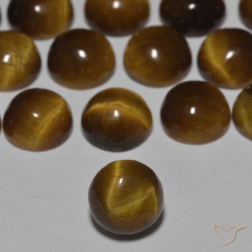 0.92ct Natural Marrón cálido Ojo de Tigre, Redondo, Opaco