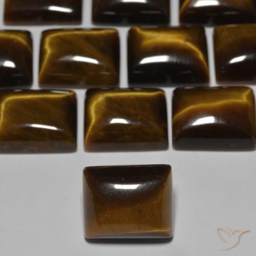 6.19ct Natural Marrón dorado Ojo de Tigre, Corte Baguette, Opaco