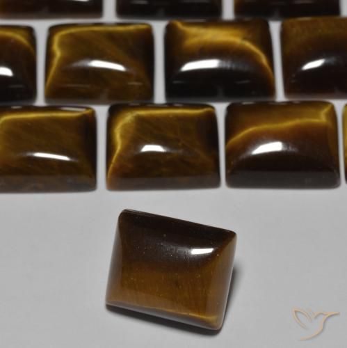Ojo de Tigre Marrón dorado natural de 6.19 ct, Corte Baguette, Opaco