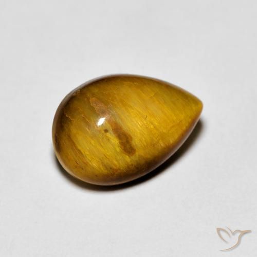 Ojo de Tigre Marrón medio natural de 1.99 ct, En forma de pera, Opaco
