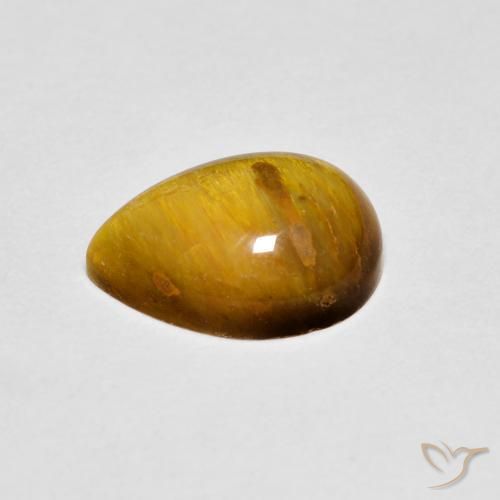 Ojo de Tigre Marrón medio natural de 1.99 ct, En forma de pera, Opaco