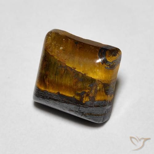 Ojo de Tigre Medium Dark-Brown natural de 1.43 ct, Cuadrado, Opaco