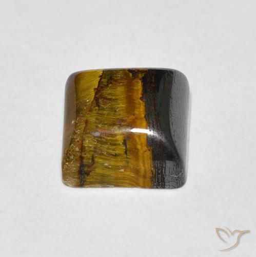 Ojo de Tigre Medium Dark-Brown natural de 1.43 ct, Cuadrado, Opaco