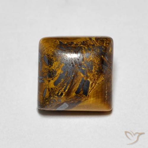 1.45ct Natural Medium Light-Brown Ojo de Tigre, Cuadrado, Opaco