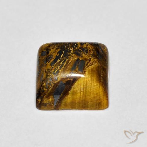 Ojo de Tigre Medium Light-Brown natural de 1.45 ct, Cuadrado, Opaco