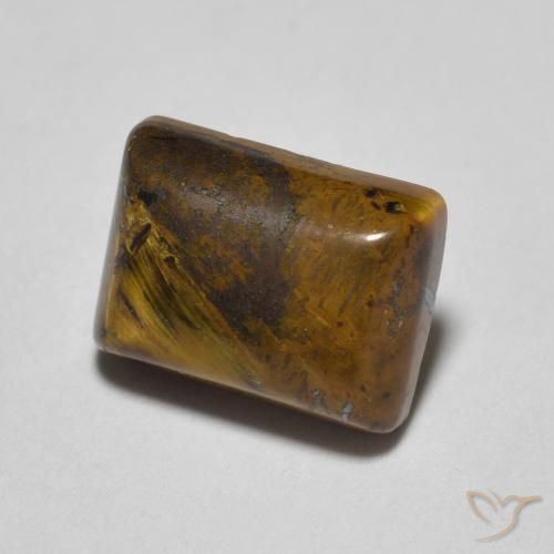Ojo de Tigre Marrón medio natural de 1.76 ct, Corte Baguette, Opaco