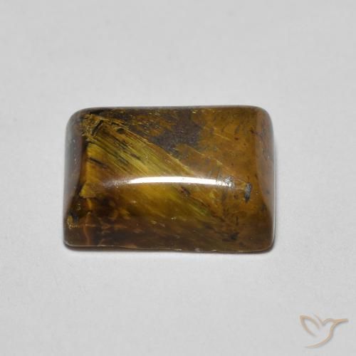 Ojo de Tigre Marrón medio natural de 1.76 ct, Corte Baguette, Opaco