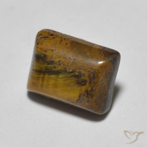 Ojo de Tigre Marrón claro natural de 1.84 ct, Corte Baguette, Opaco