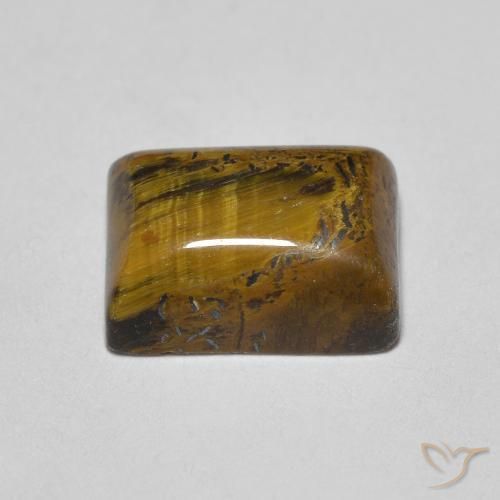 Ojo de Tigre Marrón claro natural de 1.84 ct, Corte Baguette, Opaco