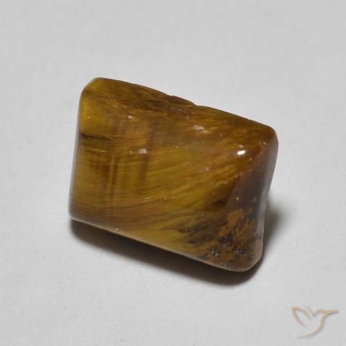 Ojo de Tigre Marrón claro natural de 1.61 ct, Corte Baguette, Opaco