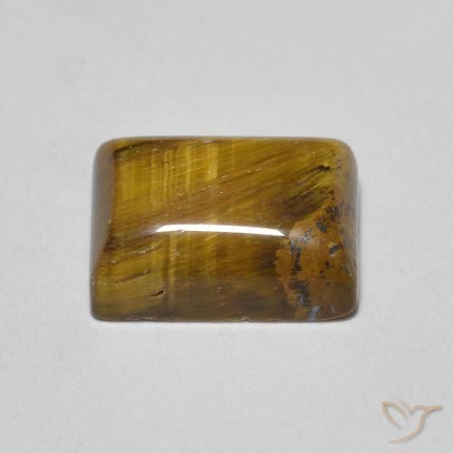 Ojo de Tigre Marrón claro natural de 1.61 ct, Corte Baguette, Opaco