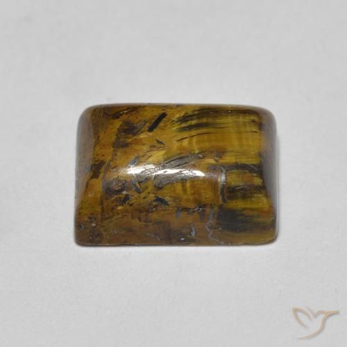 Ojo de Tigre Marrón claro natural de 1.77 ct, Corte Baguette, Opaco